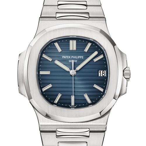 Pre-Owned Patek Philippe Nautilus 5711/1A?010 Stainless Steel Black Blue