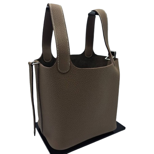 Hermes Picotin Lock PM Silver Metal Etoupe 조각 b