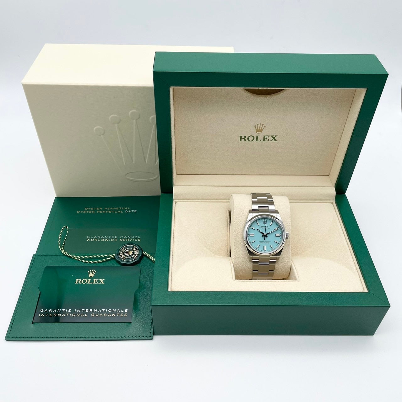 ロレックス オイスターパーペチュアル 126000 オイスターブレスレット ターコイズブルー 36mm
