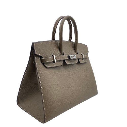Hermes Birkin 25 Etoupe Serie vau Epson Silver Fittings u Engraved
