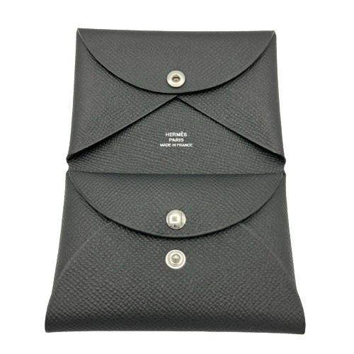 プレオウンド エルメス カルヴィ デュオ カードケース 名刺入れ シルバー金具 U刻印