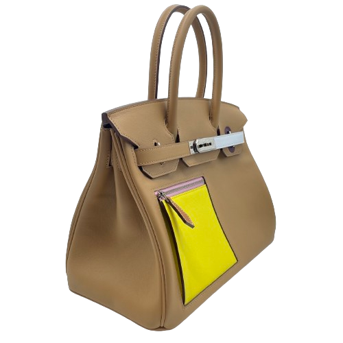 Hermes Birkin colormatic 30 chai/lime/cashsis swift silver metal fittings b 새겨 져