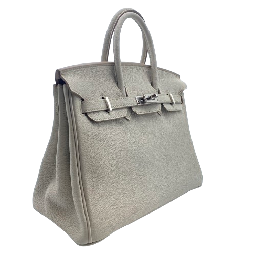 Hermes Birkin 25 Beton Togo Silver Metal Fittings B 조각.