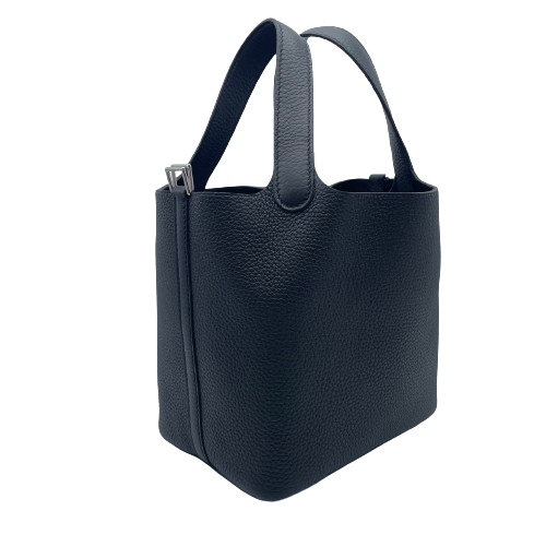 Pre-Owned Hermes Picotin Rock PM Noir Torillon Clemence Silver Fittings W Engraved