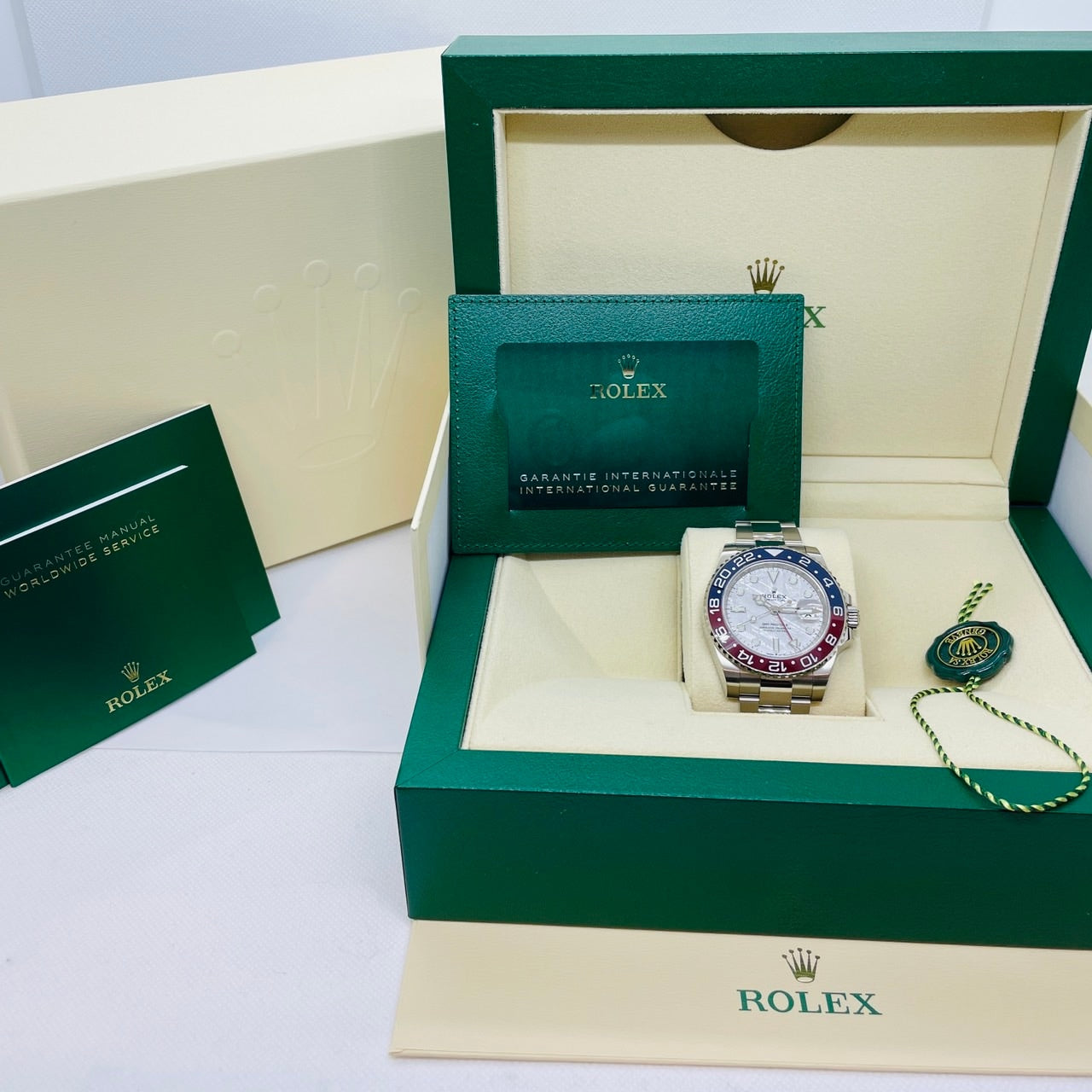 Pre-Owned Rolex GMT Master II 126719BLRO Oyster Bracelet Meteorite White Gold