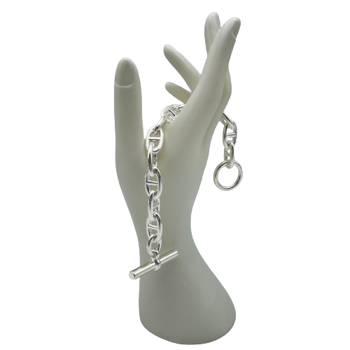 Pre-Owned Hermes Chaine Dunkle Bracelet GM Silver 925