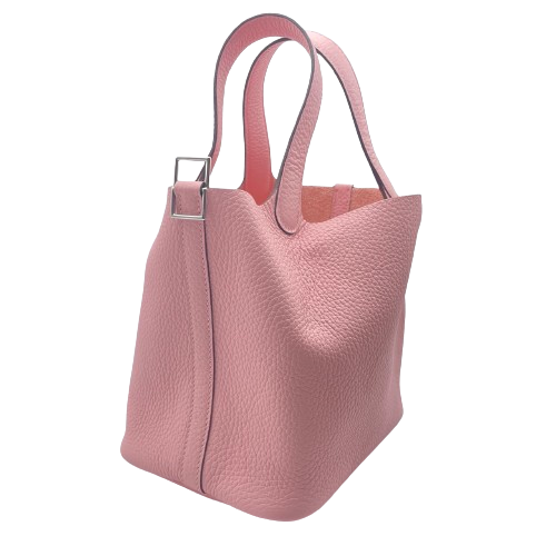 Hermes Picotin Lock PM Rose Sakura Torillon Clemence Silver Metal Fittings B 조각.