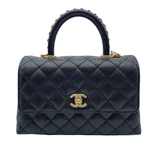 Chanel Coco Handle 24 XS Black Caviar Skin Chain Handle