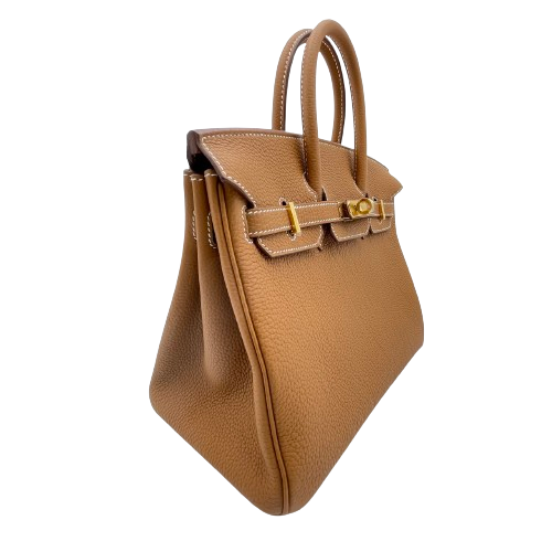 Hermes Birkin 25 Gold Togo Gold Hardware W Engraved