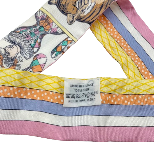 헤르메스 Twilly Grand Theatre Nouveau White/Yellow Silk