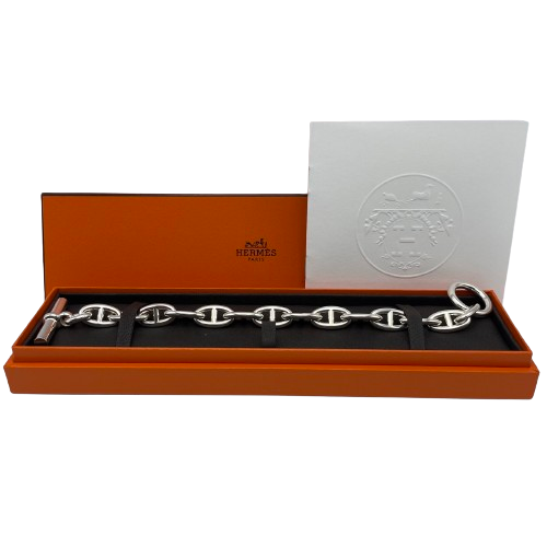 Hermes Chaine Dunkle 팔찌 GM Silver 925 14-Panel
