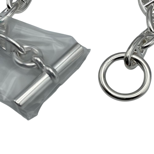 Pre-Owned Hermes Chaine Dunkle Bracelet MM Silver 925 15-panel