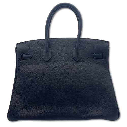 Hermes Birkin 35 누아르 토고 골드 하드웨어 B가 새겨 져 있습니다