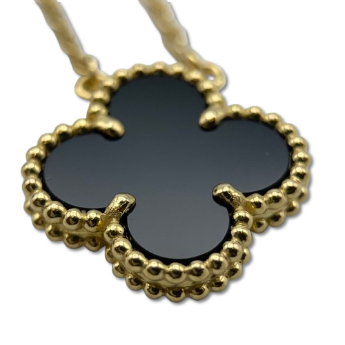 Pre-Owned Van Cleef & Arpels Vintage Alhambra Necklace VCARA45800 Onyx K18YG