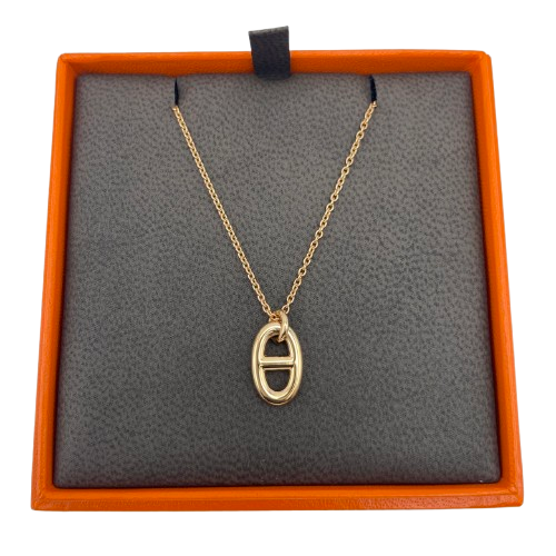 Pre-Owned Hermes Chaine d'Ankle Farandore Necklace PM Pink Gold