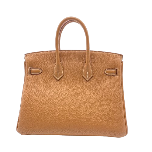 Pre-Owned Hermes Birkin 25 Gold Togo Gold Hardware B Engraved