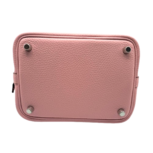 Hermes Picotin Lock PM Rose Sakura Torillon Clemence Silver Metal Fittings B 조각.