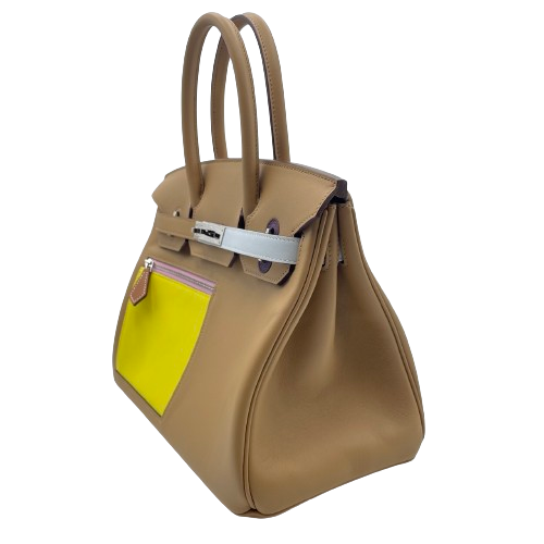 Hermes Birkin colormatic 30 chai/lime/cashsis swift silver metal fittings b 새겨 져