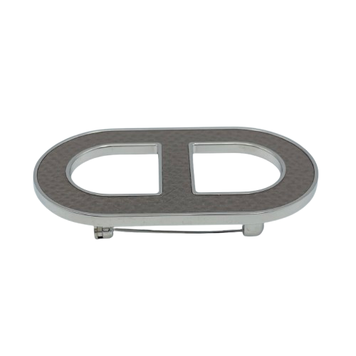 Hermes Chene D 'Ankle Brooch Etane Vaux Epson/Metal