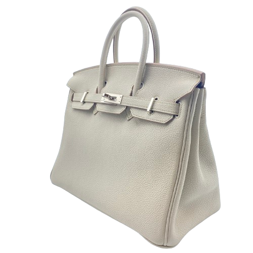 Hermes Birkin 25 Beton Togo Silver Metal Fittings B 조각.