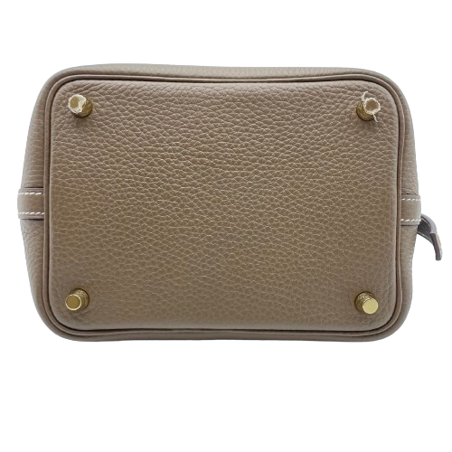 Hermes Picotin Lock PM Etoupe Torillon Clemence Gold Hardware u Engraved
