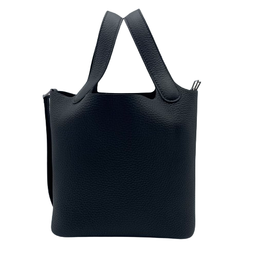 Hermes Picotan Lock PM Noir Taurillon Clemence 银色五金件 W 雕刻