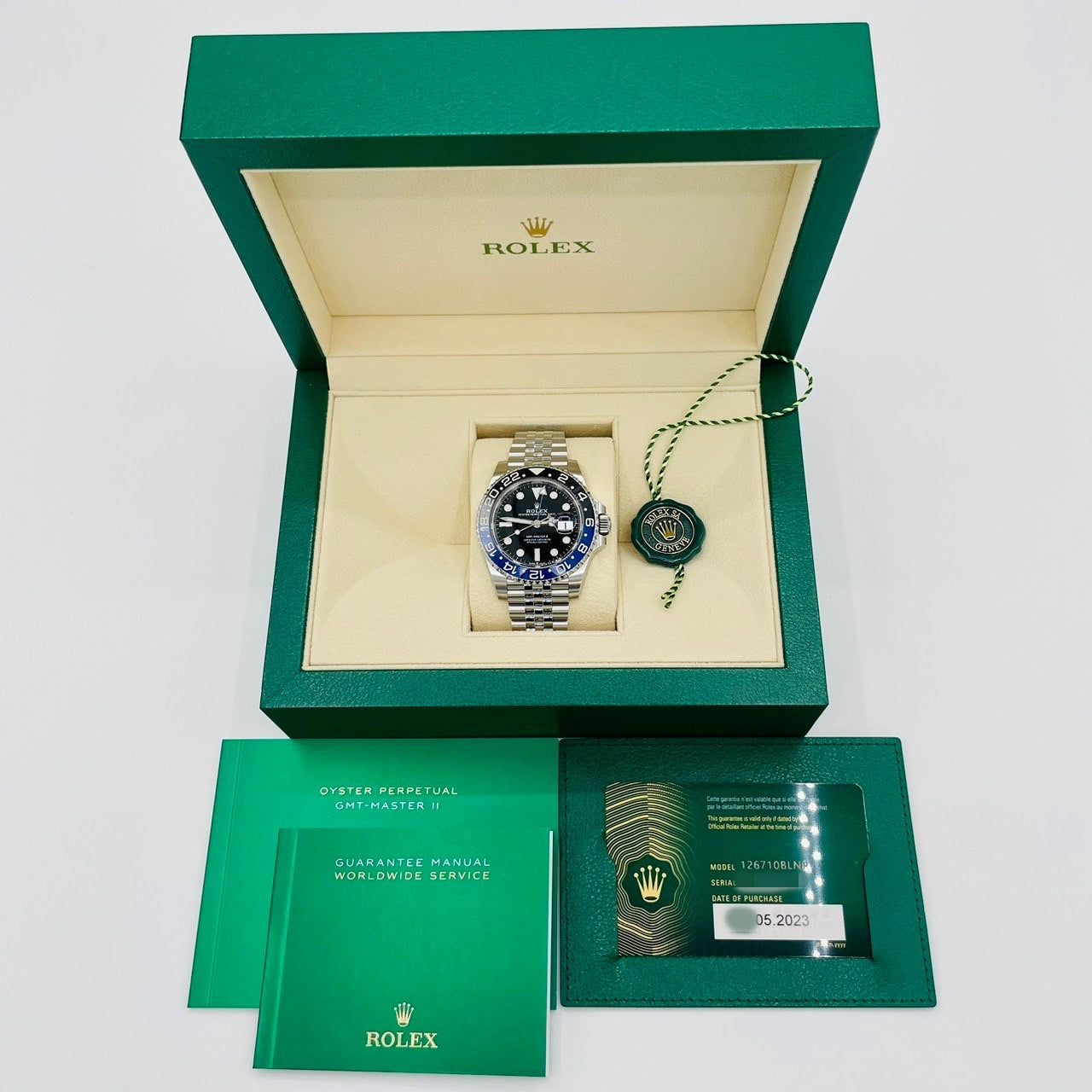롤렉스 GMT 마스터 II 126710BLNR Jubilee 팔찌 검은 배트맨
