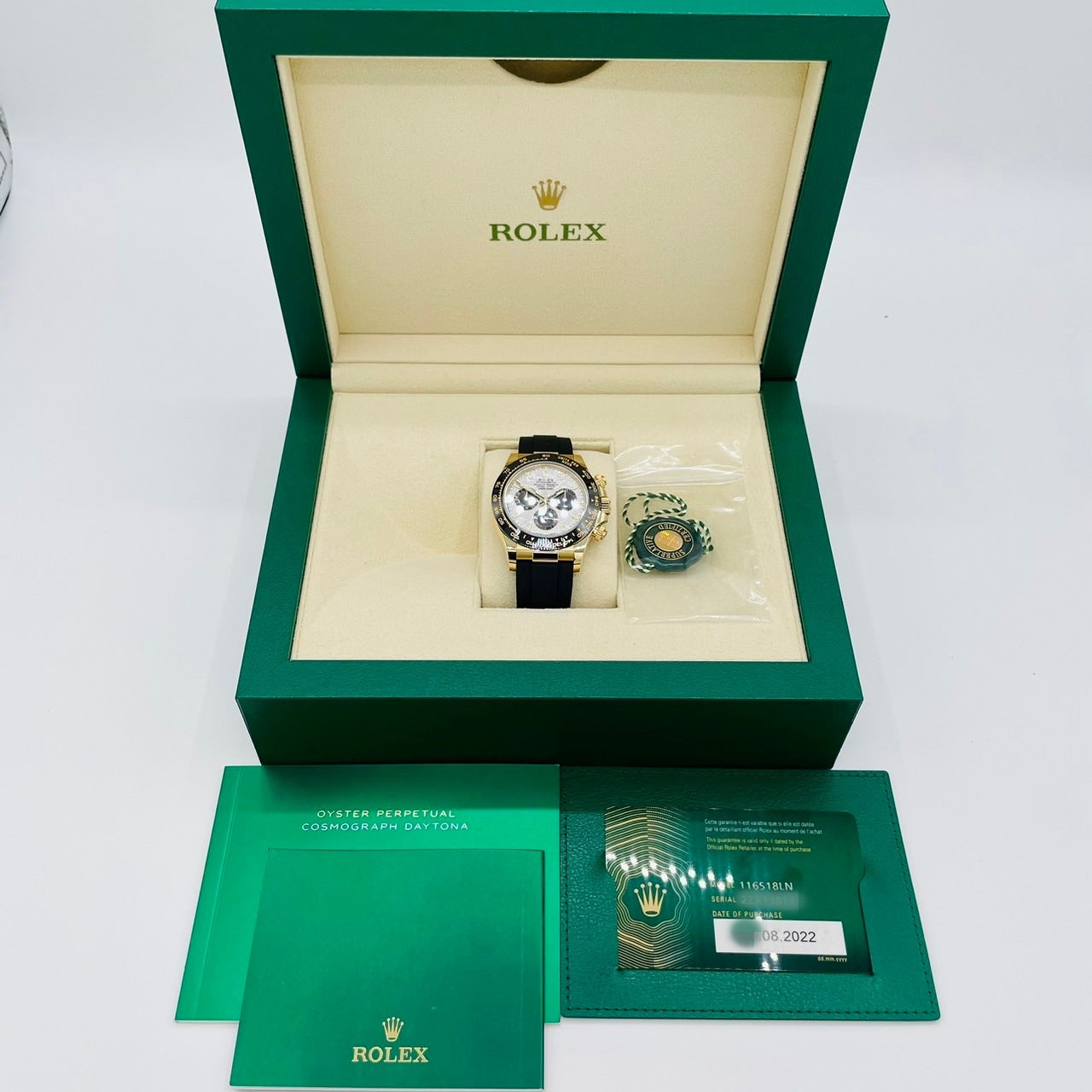 Pre-Owned Rolex Daytona 116518LN Meteorite & Black Black Rubber Belt 40mm