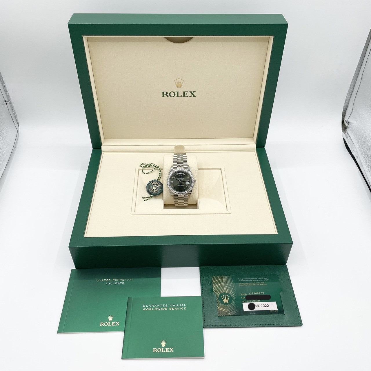 プレオウンド ロレックス デイデイト 228349RBR オリーブグリーン 40mm