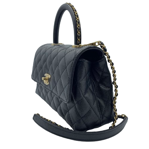Chanel Coco Handle 24 XS Black Caviar Skin Chain Handle