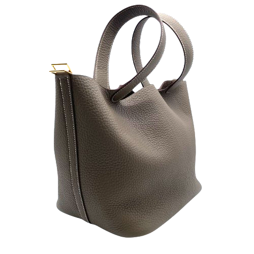 Hermes Picotin Lock MM Etoupe Torillon Clemence Gold 하드웨어 W 새