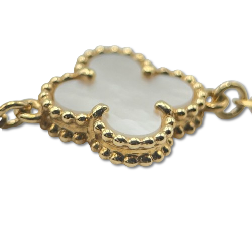 Pre-Owned Van Cleef & Arpels Sweet Alhambra Bracelet VCARF68800 Mother of Pearl Yellow Gold