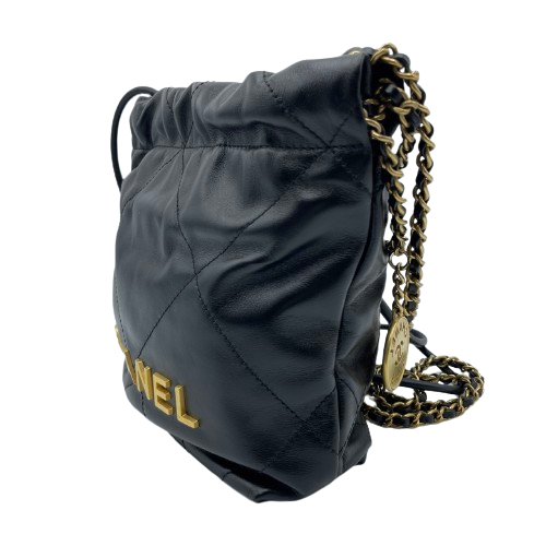 【現金特価】シャネル CHANEL22 カーフスキン ブラック