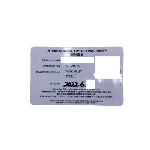 Pre-Owned Cartier Tank Must Watch SM W4TA0016