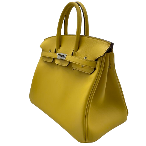 Hermes Birkin 25 Jaune Naples Swift Silver Fittings W 새로