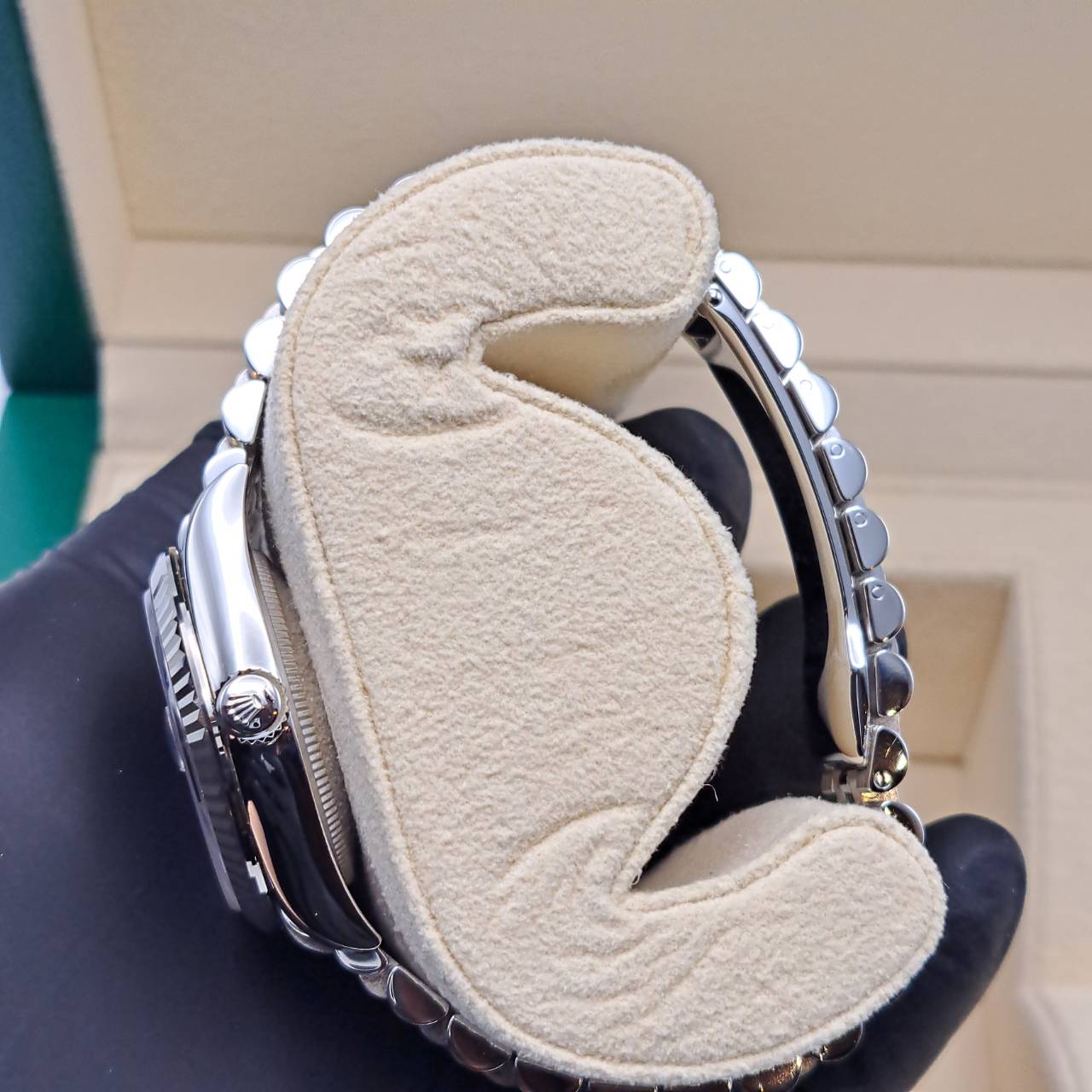 プレオウンド ロレックス デイトジャスト 278274 アズーロブルー フローラルモチーフ ダイヤ入り ジュビリーブレス 31mm