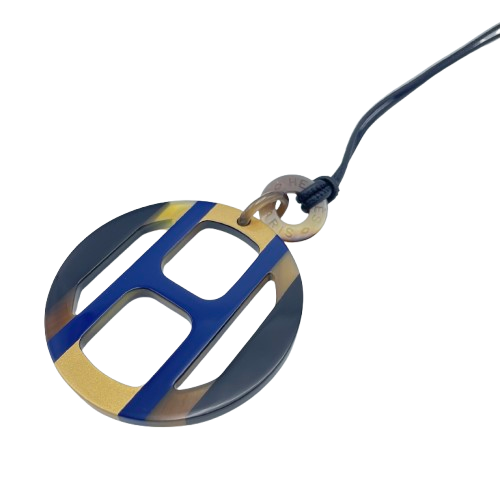 Pre-Owned Hermes H-Equip Pendant Buffalo Horn Lacquer