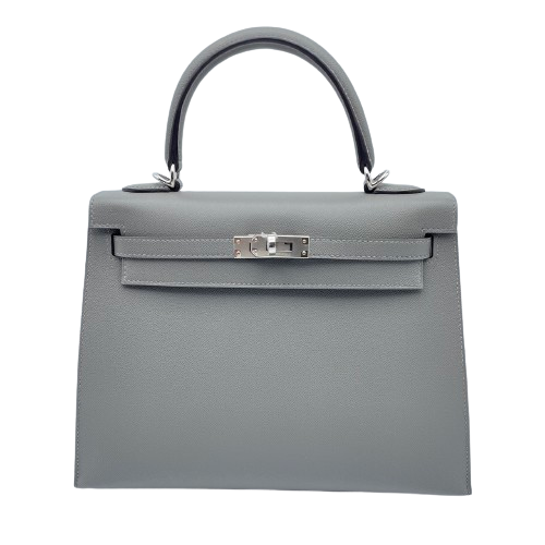 Pre-Owned Hermes Kelly 25 Grimeyer Madame Calfskin Silver Fittings W Engraved Outer Sewing