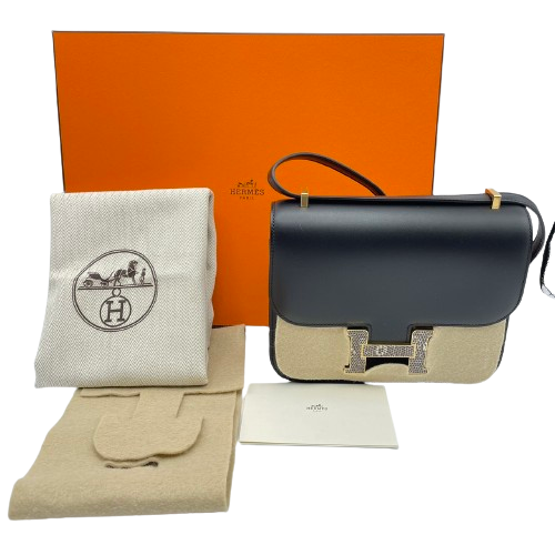 Hermes Constance Mini 18 Miloir Noir Box Calf Gold Hardware u Engraved