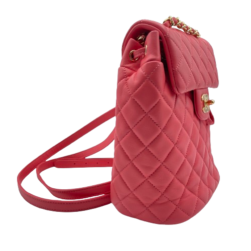 プレオウンド CHANEL シャネル バックパック W18 ピンク ラムスキン ゴールド金具