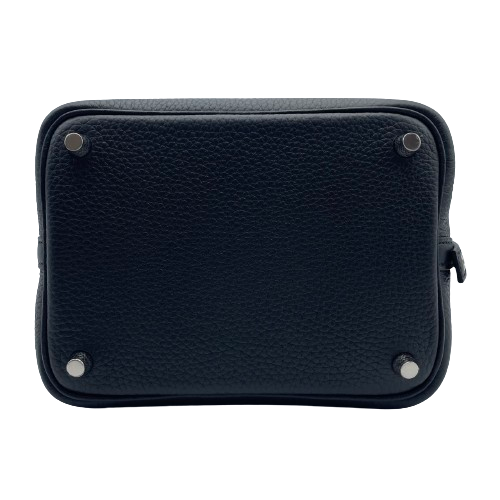 Hermes Picotan Lock PM Noir Taurillon Clemence 银色五金件 W 雕刻