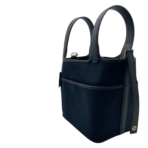 プレオウンド エルメス ピコタンロックカーゴ PM ノワール トワルゴエラン/スイフト ゴールド金具 B刻印