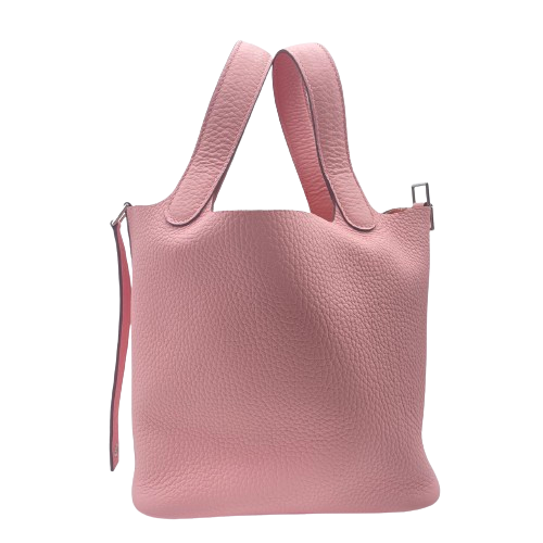 Hermes Picotin Lock PM Rose Sakura Torillon Clemence Silver Metal Fittings B 조각.