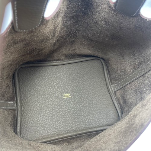 Hermes Picotin Lock MM Etoupe Torillon Clemence Gold 하드웨어 W 새
