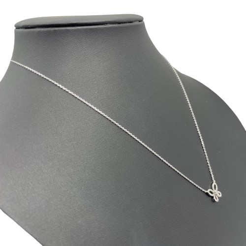 Graph Mini Butterfly Silhouette Diamond Pendant White Gold