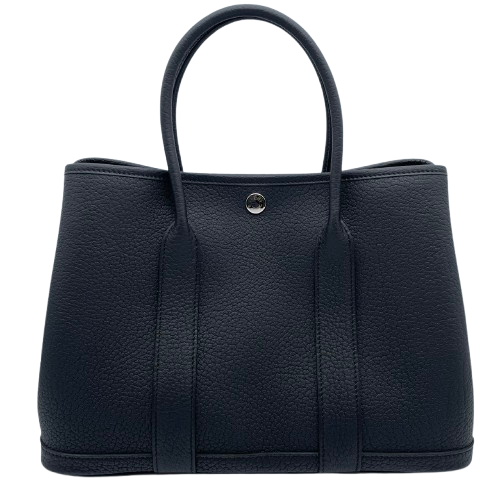 Pre-Owned Hermes Garden Party TPM Noir Negonda Silver Fittings W Engraved