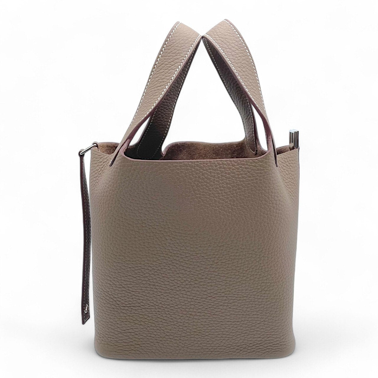 Hermes Picotin Lock PM Etoupe Torillon Clemence Silver Metal Fittings B 조각.