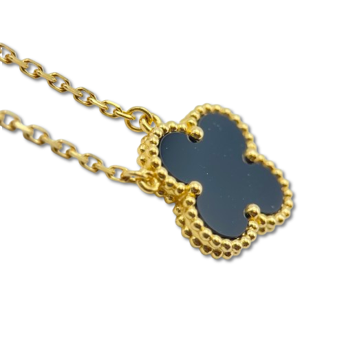 Pre-Owned Van Cleef & Arpels Vintage Alhambra Necklace VCARA45800 Onyx K18YG