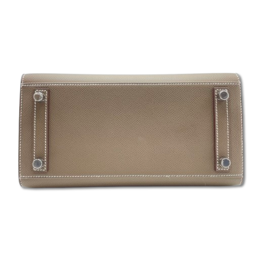 プレオウンド エルメス バーキン 25 セリエ エトゥープ エプソン シルバー金具 W刻印