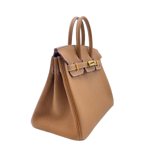 Pre-Owned Hermes Birkin 25 Gold Togo Gold Hardware B Engraved